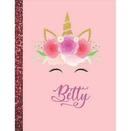 Betty : Betty Marble Size Unicorn SketchBook Personalized White Paper for Girls and Kids to Drawing and Sketching Doodle Taking Note Size 8.5 x 11 (Paperback)