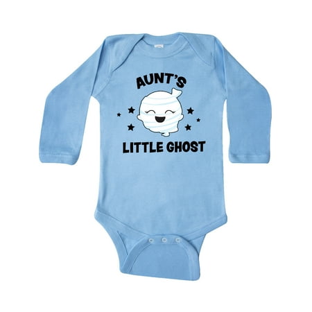 

Inktastic Cute Aunt s Little Ghost with Stars Gift Baby Girl Long Sleeve Bodysuit