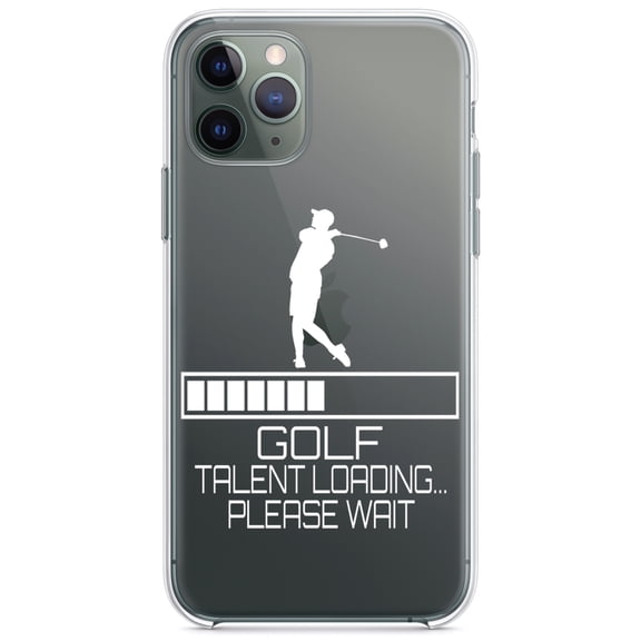 DistinctInk Clear Shockproof Hybrid Case for iPhone 11 Pro MAX (6.5" Screen) - TPU Bumper Acrylic Back Tempered Glass Screen Protector - Golf Talent Loading Please Wait