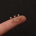 thumbnail image 3 of 1Pair Women Single Letter Stud Earring for Women Fashion Jewelry Korean Letter 20G Stainless Steel Piercing Stud Earrings, 3 of 6