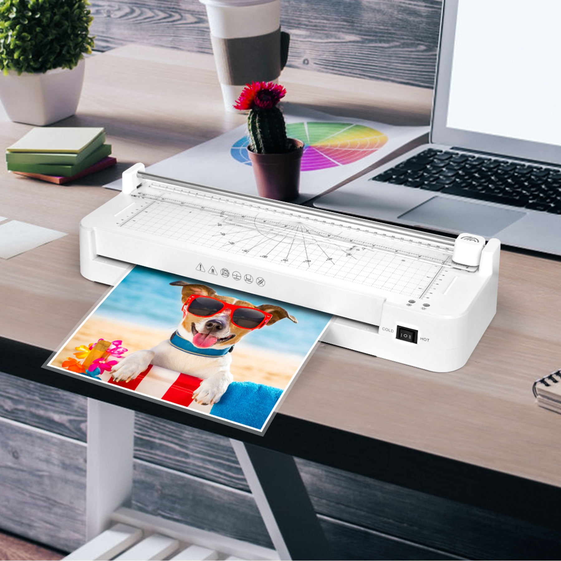 Crenova A3 Laminator Machine, 13-inch Hot and Cold Laminator, with 5 Laminating Sheets for A3, A4, A5, and A6 Sizes, Corner Rounder
