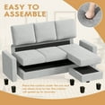 thumbnail image 4 of Homall 70" Length Sectional L-Shaped Sofa 3-Seat Couch with Reversible Chaise for Small Living Room, Apartment and Small Space, Gray, 4 of 6