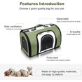 thumbnail image 3 of Cage pour Chat, Pliable et Respirante avec Sangles Réglables, Cage pour Chat Approuvée par les Compagnies Aériennes avec Doublure en Polaire Lavable, Fond Imperméable, Vert+blanc, 41*25*26cm, 3 of 6