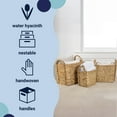 thumbnail image 3 of happimess BSK2001A-3SET Clara Farmhouse Classic Handwoven Hyacinth Rectangle Storage Floor Baskets with Handles, Natural (Set of 3), 3 of 7