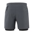 thumbnail image 5 of 2-In-1 Men Running Shorts With Towel Loop Pockets Quick Dry Exercise Shorts For Training Gym Workout, 5 of 7