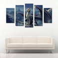 thumbnail image 2 of Cuadro Decorativo Dragón Fantasía Con Caballero Juego De 5 Piezas 150x80 Cm Ideal Para Sala Oficina Estudio Montañas Estilo Épico, 2 of 5