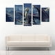 thumbnail image 2 of Cuadro Decorativo Dragón Fantasía Con Caballero Juego De 5 Piezas 150x80 Cm Ideal Para Sala Oficina Estudio Montañas Estilo Épico, 2 of 5