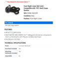 thumbnail image 2 of Front Right Lower Ball Joint - Compatible with 1991 Audi Coupe Quattro, 2 of 2