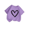 thumbnail image 2 of Lullu Girls Heart Print Short Sleeve T-Shirt Summer Casual T Shirt Graphic Tee, Sizes 1-14, 2 of 4