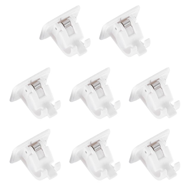 Soporte de barra de cortina Toystoory 8 piezas autoadhesivo ABS blanco