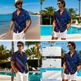 thumbnail image 4 of Xixirimido Nebula Starry Night Print Couples Matching Vacation Outfits Men's Breathable Short Sleeve Shirt & Women's Irregular Hem Dress Coordinated Summer Wear for Dating, Size 4XL, 4 of 7