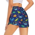 thumbnail image 3 of Bixox Women's Dinosaurs Adventure pattern 2 in 1 Running Shorts - Lightweight Athletic Workout Gym Yoga Shorts Liner with Pockets - X-Large, 3 of 7
