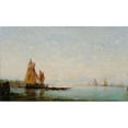 thumbnail image 2 of Félix Ziem 24x16 Black Ornate Framed Double Matted Museum Art Print Titled: Marine (Constantinople) (Before 1890), 2 of 5
