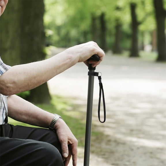 LOLIPPYY 5Pcs Black Walking Cane Wrist Straps Nylon Anti Lost Lanyard Essential Grip Replacement