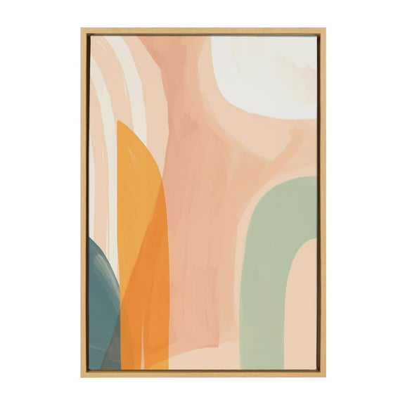 Kate and Laurel Sylvie Sunrise over Marrakesh Framed Canvas Wall Art by Kate Aurelia Holloway, 23x33 Natural, Decorative Boho Chic Art Print for Wall
