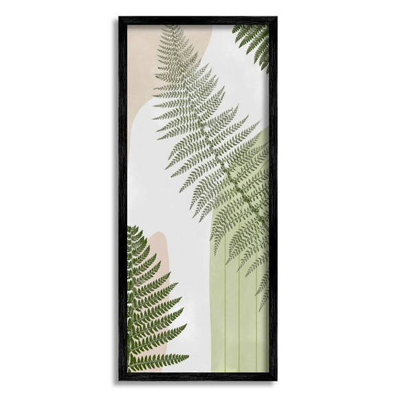 Contemporary Geometric Ferns Botanical & Floral Graphic Art Black Framed Art Print Wall Art