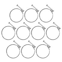 POWERTEC 10PK 2-1/2 Inch Double Wire Hose Clamp with bolt, Adjustable Hose Clamps for Dust Collector, Dust Collection Hose and Dryer Vent Hose, Pipe Clamp, Worm Gear Clamp (Color May Vary) (70263)