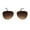 Gold Gradient Brown, variant on Classic Exposed Lens Edge Officer Tear Drop Shape Sunglasses Gold Gradient Brown