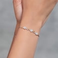 thumbnail image 4 of Gem Stone King 925 Silver and 10K Yellow Gold Princess Round and Heart White Moissanite and White Lab Grown Diamond Tennis Bracelet for Women By Keren Hanan (1.72 Cttw, Fully Adjustable up to 9 inch), 4 of 5
