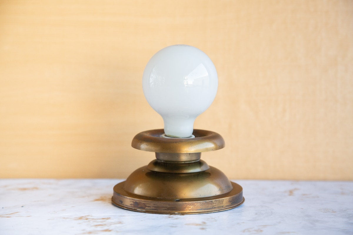 Vintage Mid Century Bronze Metal Single Light Fixture, Hardwired Sconce