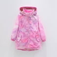 thumbnail image 6 of YunPes Girls Long Fleece Lined Jacket Colorful Pattern Hooded Windproof Warm Coat with Pockets Teen Winter Outdoor Windbreaker, 6 of 8
