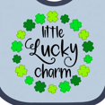 thumbnail image 4 of Inktastic Little Lucky Charm with Four-leaf Clovers Boys or Girls Baby Bib, 4 of 4