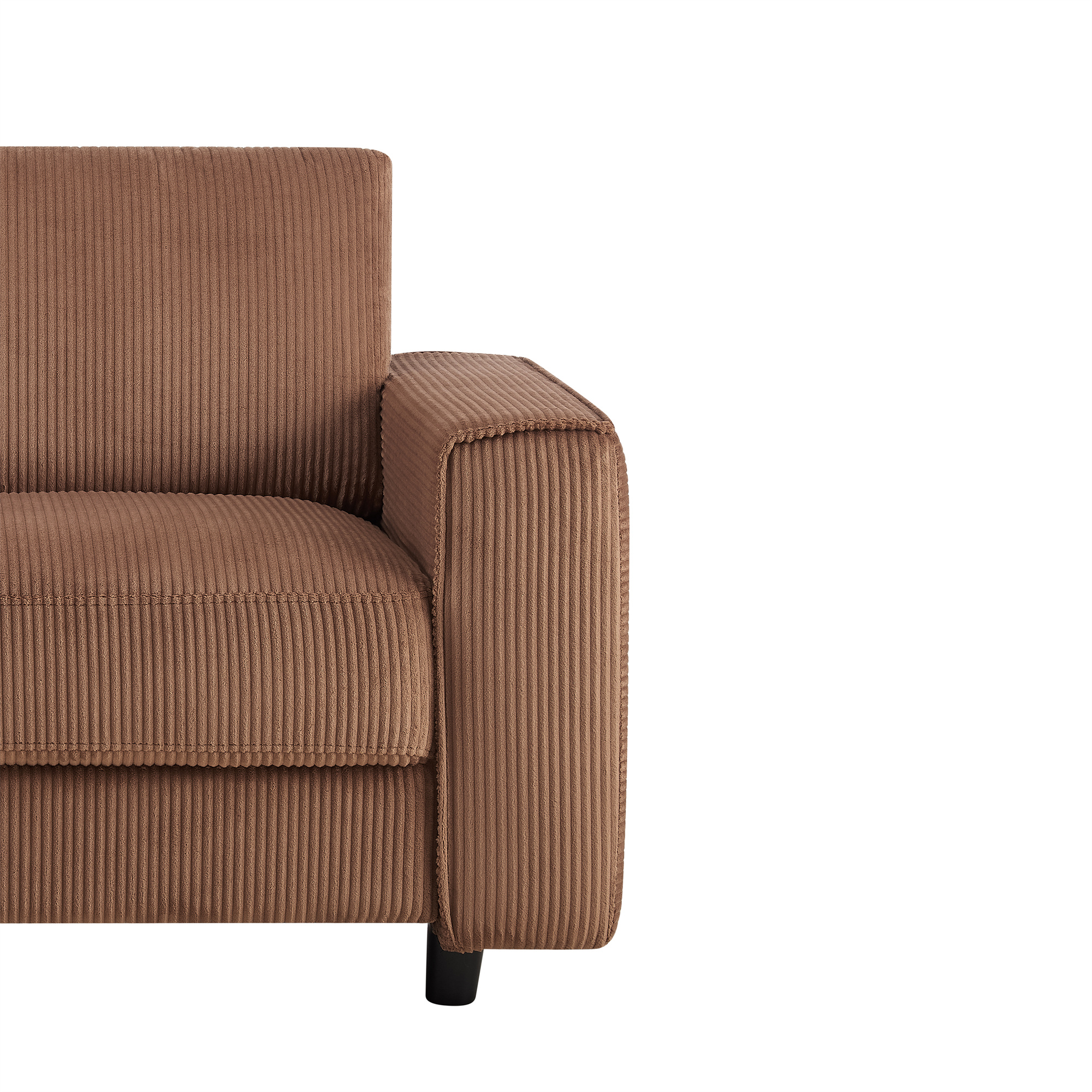 Modern Contemporary Upholstered Corduroy Plush Tufted Chair, Brown