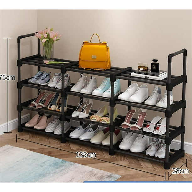 Holocky 4 Tiers Shoe Racks Organizer Stackable Metal Shoe Shelves for