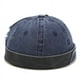 thumbnail image 1 of Zhuge Gorra de algodón lavada sin visera con parche elegante para hombre, gorra de marinero Docker azul, 1 of 4