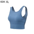 thumbnail image 2 of Sujetador deportivo de cuello alto y largo para mujer: sujetador de yoga con espalda cruzada y relleno, top corto sin mangas con sujetador incorporado, 2 of 6