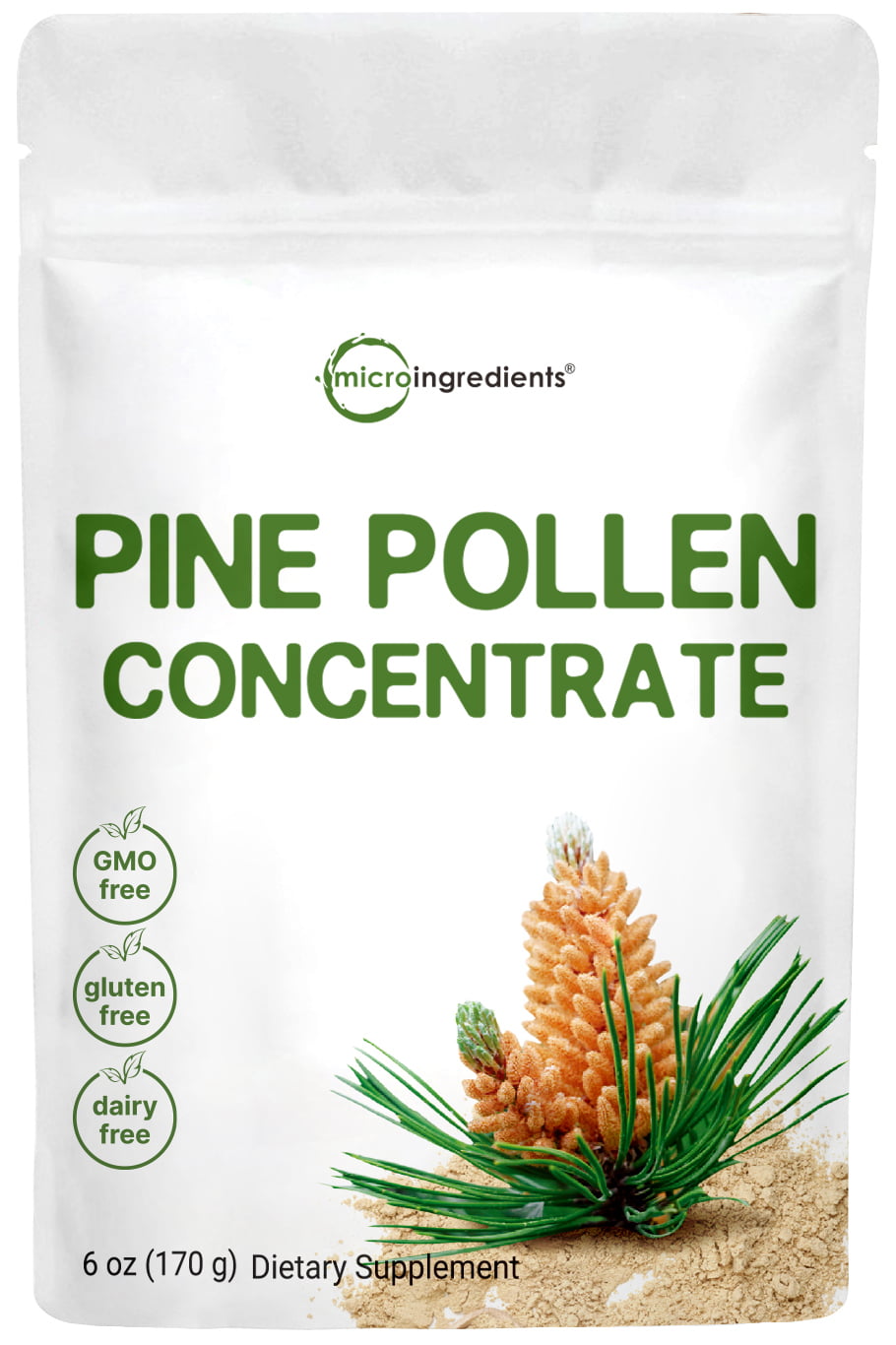 USDA Organic Pure Pine Pollen Powder, 6 Ounce 