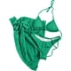 thumbnail image 2 of Traje de baño para mujer, bikini de color liso sin espalda con cordón y tirantes divididos, conjunto de tres piezas, trajes de baño para mujer, 2 of 5