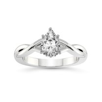 1 Carat IGI Certified Pear Shape Lab Grown Diamond Engagement Ring | 14K White Gold | Intertwine Bliss Solitaire Lab Diamond Ring | FG-VS1-VS2 Quality Friendly Diamonds
