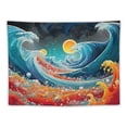 thumbnail image 5 of GOSMITH  Ocean Wave Tapestry Wall Hanging, Colorful Sea with Sun Sunset Tapestry,3D The Great Wave Tapestry Japanese Tapestry for Living Room Bedroom Dorm Decor, 5 of 7