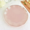 thumbnail image 6 of BalsaCircle 10 Blush 6" Round Disposable Salad Dinner Plastic Plates Gold Wavy Trim Wedding Party Tableware, 6 of 8