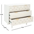 thumbnail image 3 of SAFAVIEH Zinnia Contemporary Geometric 3 Drawer Chest , White Wash/Brass (31.8 in. W x 16 in. D x 29 in. H), 3 of 15