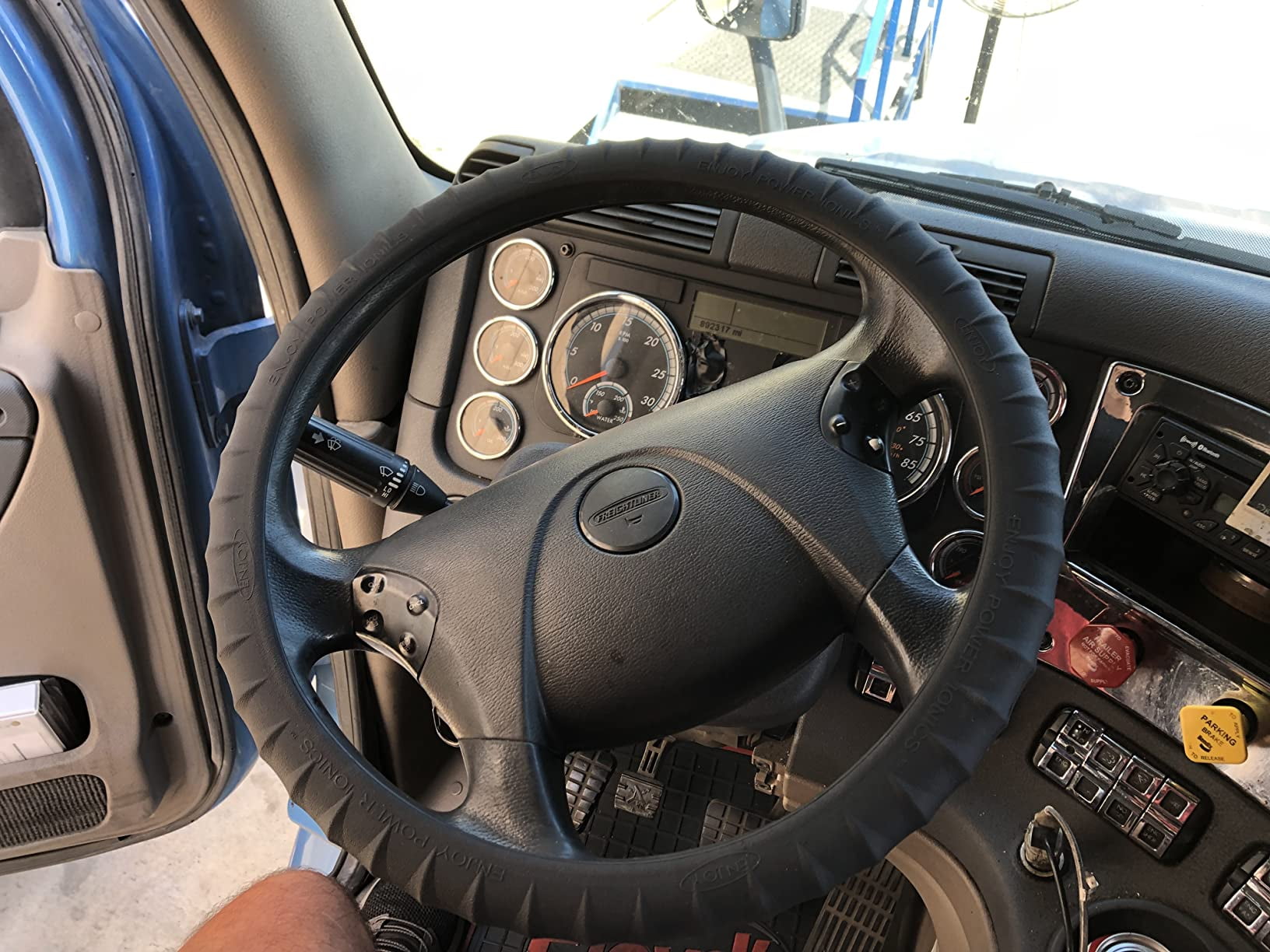 Silicone Semi-Truck Steering Wheel Cover Fits 16" 17" 18" 19" Truck Steering Maximum Grip, Black