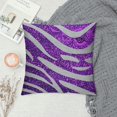thumbnail image 2 of PHYHOO Purple Animal Print Throw Pillow Cove, Glitter Zebra Print Pillow Cover for Girls Women, Gray Sequins Stars Cushion Cover, Psychedelic Abstract Decorative Square Pillow Case, 2 of 5