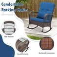 thumbnail image 6 of Costway 3 PCS Patio Rocker Set Outdoor Wicker Rocking Chairs with Double-Layer Coffee Table Navy, 6 of 10