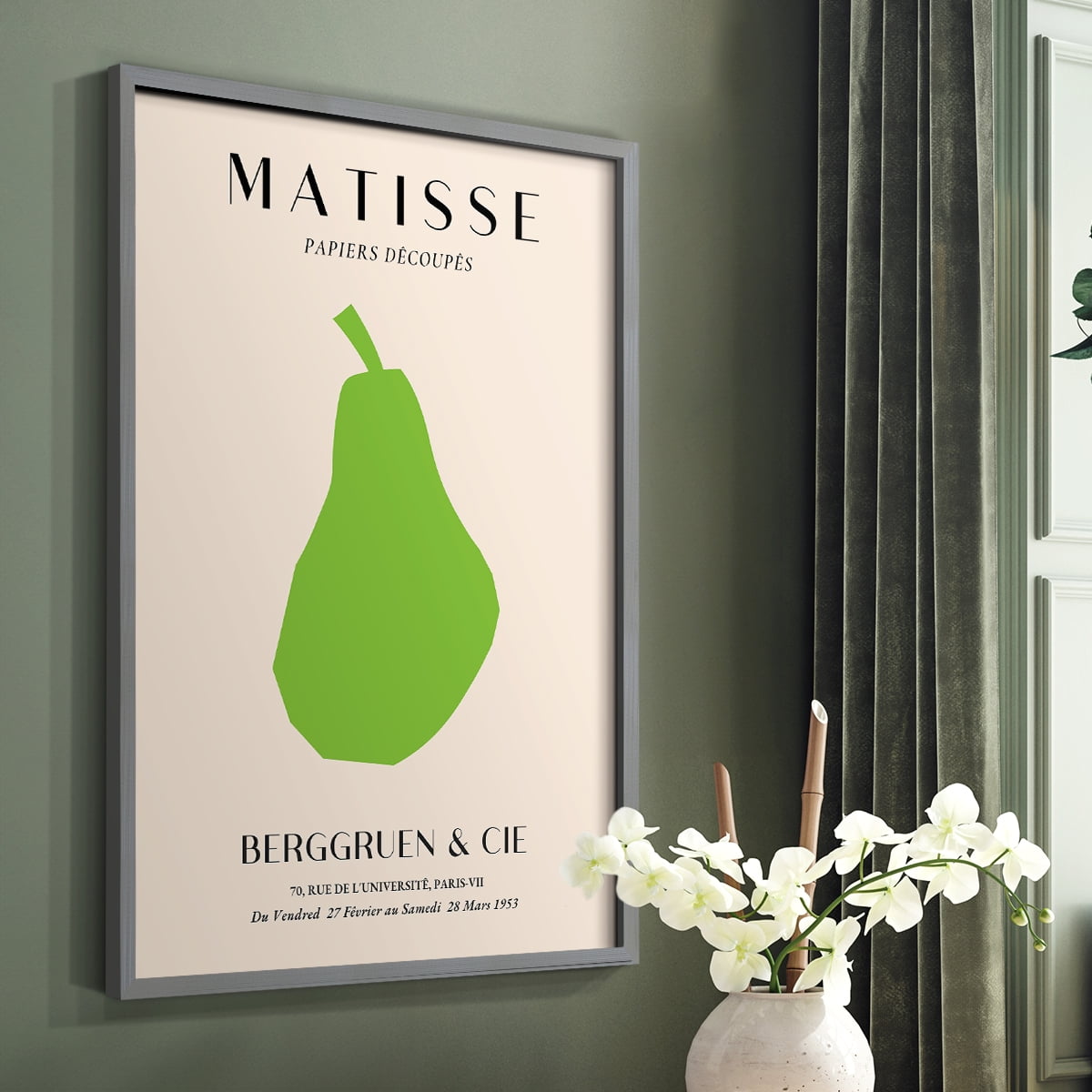 Matisse CLXXII Framed Print in Gray Solid Wood 22 x 28 Framed Print