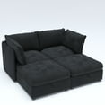 thumbnail image 2 of Modern L Shaped Convertible Sectional Sofa, 4 Seats Corduroy Upholstered Modular Couch With Storage For Living Room Office Apartment, 2 of 11