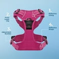 thumbnail image 4 of Voyager Dog Harness Dual Leash Attachment No-Pull Control Adjustable Soft by Strong Pet Harness for Medium and Large Dogs with 3M Reflective Technology with Leash Included - Fuchsia, M (Chest 22-27"), 4 of 8