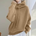 thumbnail image 2 of Rutainlusire Womens Fashion Warm Loose Comfy Hooded Sweaters Hoodies Stacked Collar Thick Sweater For Women Winter Long Sleeved Knitted Sweater For Women, 2 of 6
