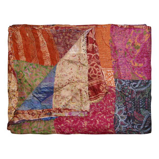 Taj Hotel Kantha Silk Blend Throw | 60"x90" | A