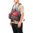 thumbnail image 2 of Lixada Lixada Adjustable Fishing Vest with 11 Zippered Pockets, Reflective Safety Design, and Breathable Mesh Back for Outdoor Angling (Red), 2 of 7