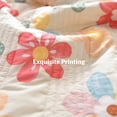 thumbnail image 2 of Oaskys Cartoon Flower Pattern Thin Quilt – Breathable Lightweight quilt with Cute Floral Design, Double-sided blanket for Girls, Toddlers & Teen, 2 of 6