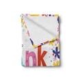thumbnail image 2 of Thank You Soft Flannel Fleece Throw Blanket, Words Surrounded with Flowers Blossoms and Leaves Like Springtime Art, Cozy Plush for Indoor and Outdoor Use, 50" x 60", Multicolor, by Ambesonne, 2 of 6