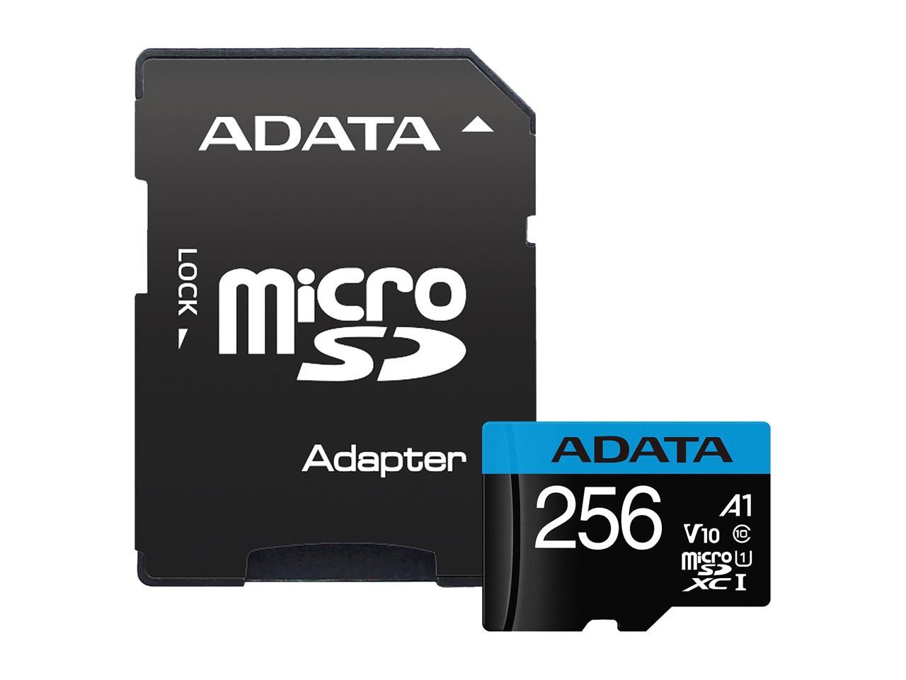 ADATA 256GB Premier microSDXC UHS-I / Class 10 V10 A1 Memory Card with SD Adapter, Speed Up to 100MB/s (AUSDX256GUICL10A1-RA1) - image 2 of 3