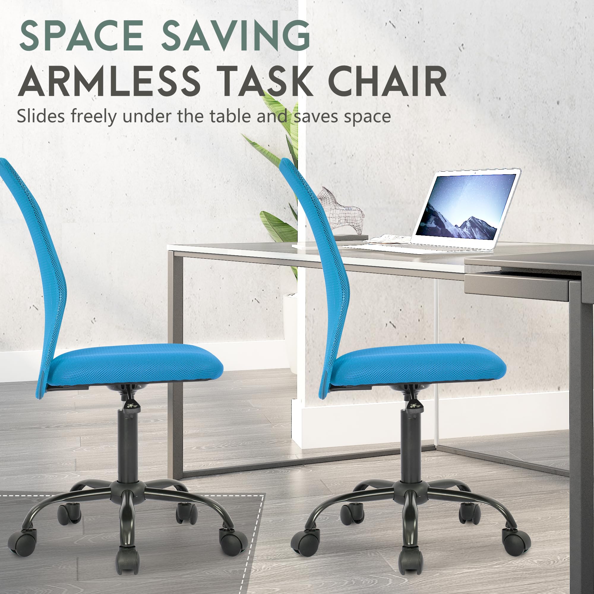 PayLessHere Home Office Chair - Ergonomic Mesh Desk Chair w/Lumbar Support, Blue