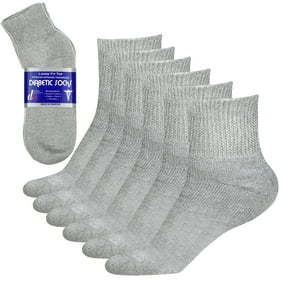 Debra Weitzner Mens Womens Diabetic Socks - Breathable Cotton - Loose Fitting Design, Comfortable, Physician Approved - Non Binding Top - Ankle Grey - Size 9/11 - Pack of 6 Pairs